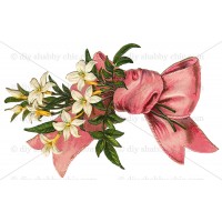 Furniture Decal Image Transfer Vintage French Paris Home Pink Bow Flower Floral   302602841986